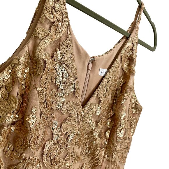 Dress the Population Women's Gold Sequin Blair Fit-&-Flare Midi Dress ; Large - Picture 4 of 15